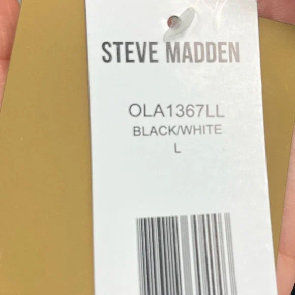 Steve Madden Black & White Buffalo Plaid Fleece Zip-Up Jacket size L. - Picture 5 of 5